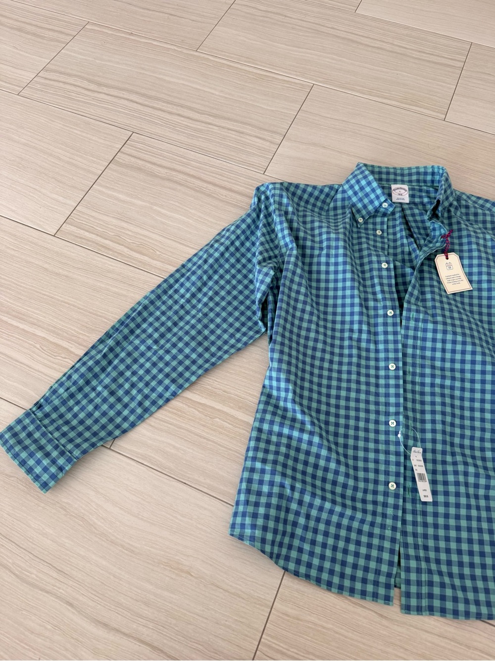 Polo by Ralph Lauren Blue & Green Gingham Button-Down Shirt NWT
